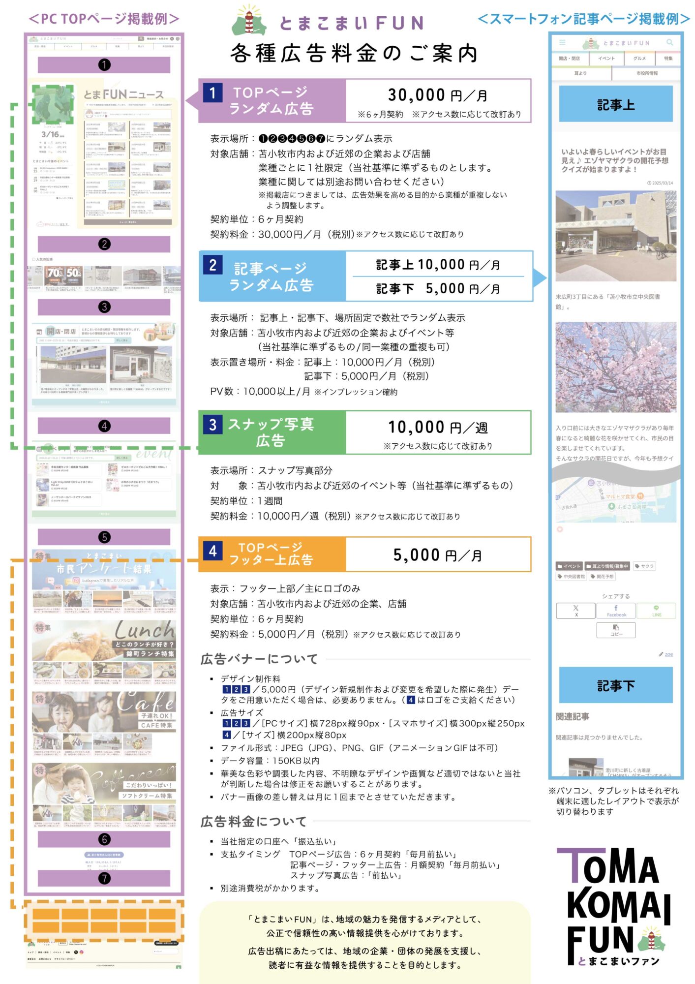 各種広告料金のご案内 | とまこまいFUN